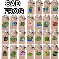 25 styles sad frog acrylic keychain cartoon funny frog collectible model figures double sided printed 5cm