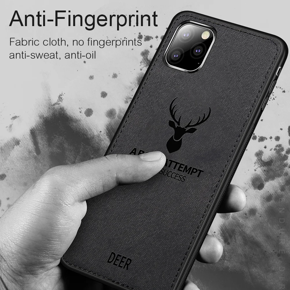 

Shockproof Cover for iPhone 12 Pro Max Mini 11 7 8 Plus 6 6s Silicone Fabric Deer Cloth Case For For iPhone XS Max X XR SE 2020