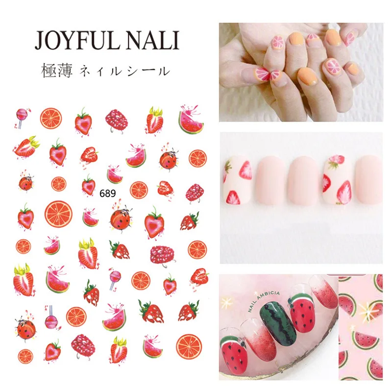 

Nail Art Fruit Stickers 3D Waterproof Long-lasting Nail Stickers Children Cartoon Cute DIY Nail Art Decorations F644
