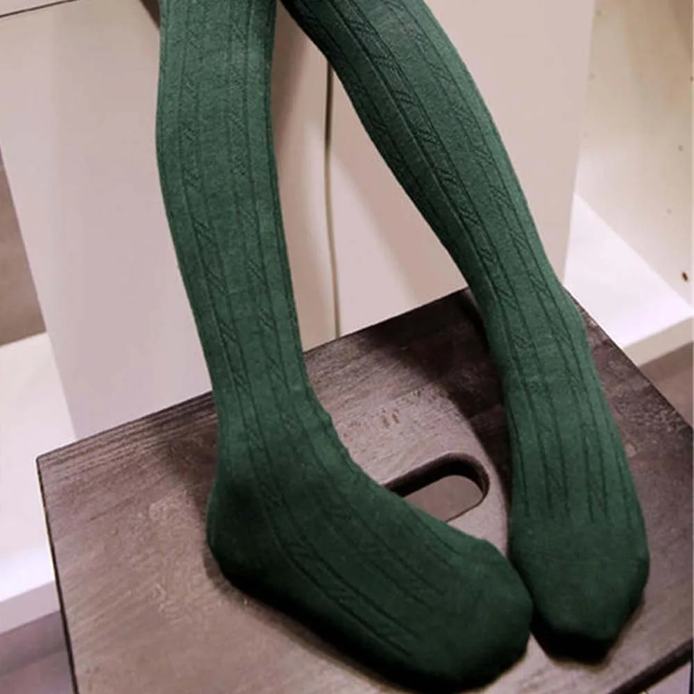 Удобные зимние теплые колготки осенние длинные чулки для девочек милые детские