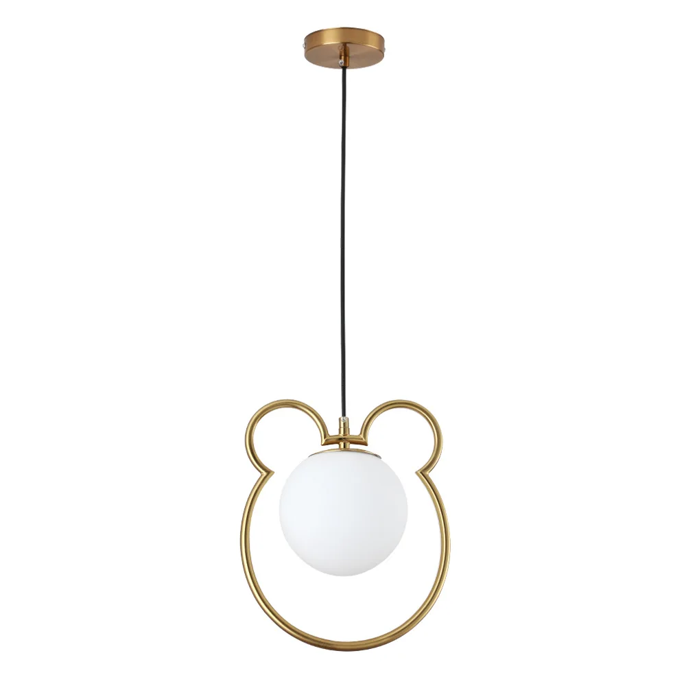 

Nordic Golden Chandelier Wrought Iron Creative Personality Single Head Bedroom Bedside Lighting Simple Restaurant Decoration