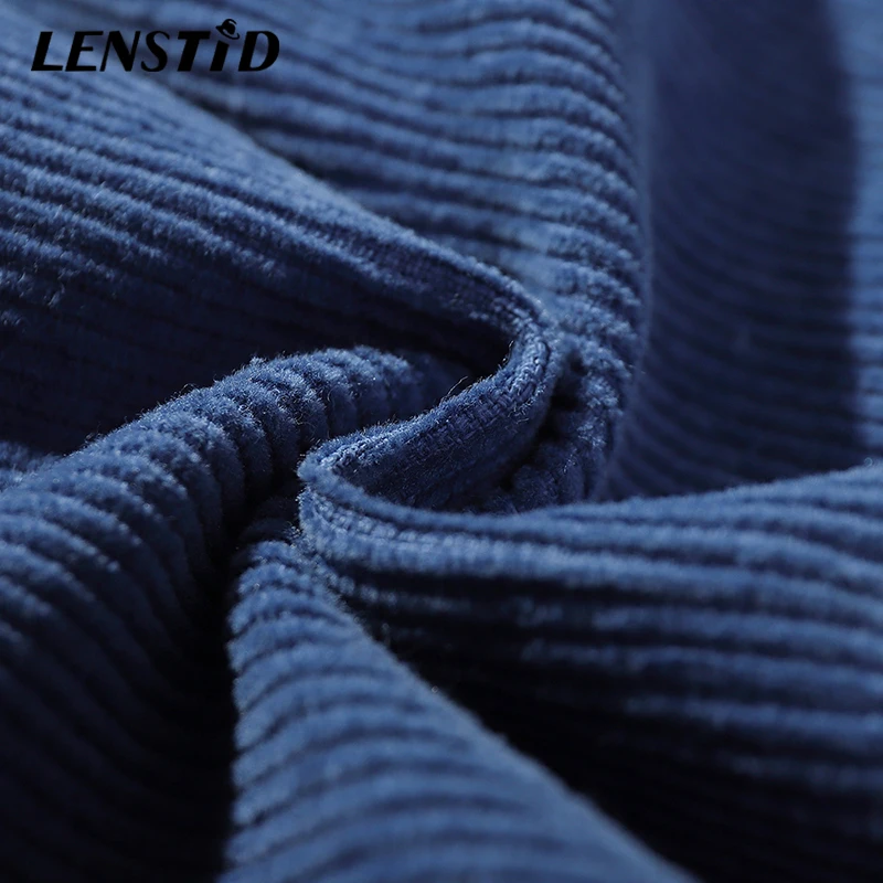 Мужские вельветовые мешковатые шорты LENSTID с вышивкой цепей в стиле хип хоп