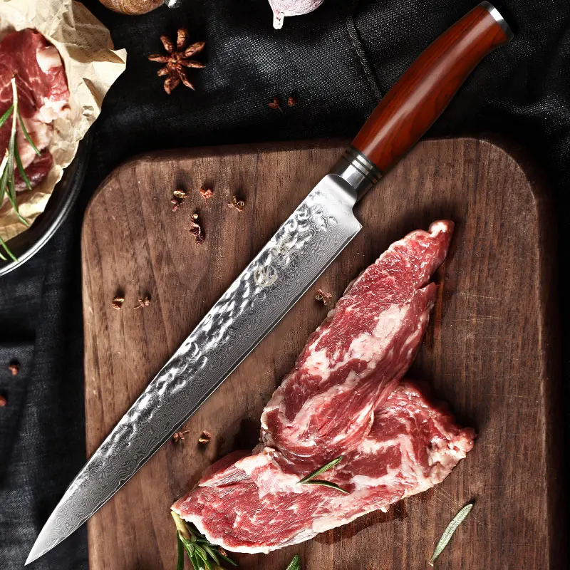 YARENH 10 &quotнож высокое качество кухонные ножи резка лосося суши Pro Нож шеф повара 73