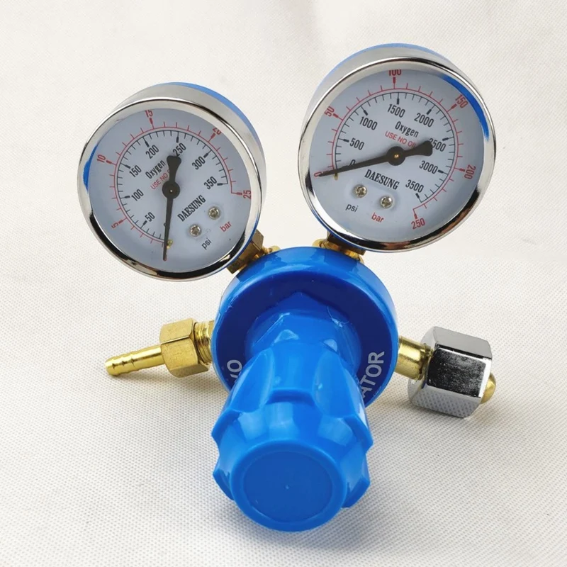 

Oxygen Regulator 0-250Bar (0-25MPa) to 0-25Bar (0-2.5MPa) G5/8 Inlet Dual Gauge Welding Cutting Gas Pressure Regulator