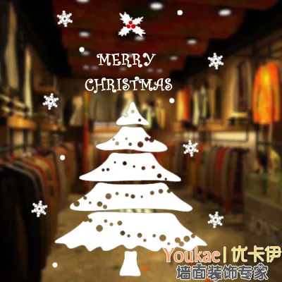 Большой Рождественский стикер X mas наклейка плакаты виниловые наклейки на стены Декор Фреска стекло магазин украшения на окна для дома