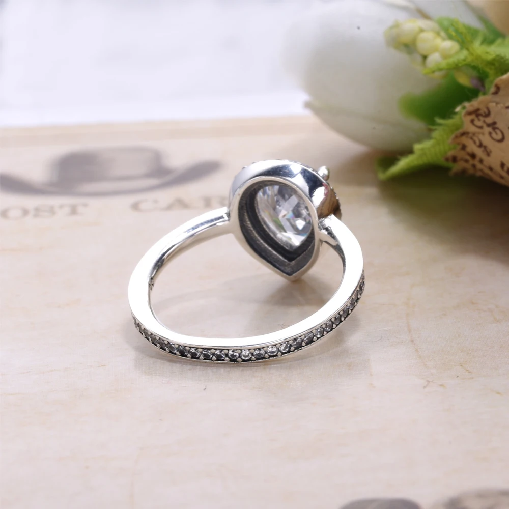 Женское серебряное кольцо Moonmory S925 пробы с фианитами совместимо европейскими