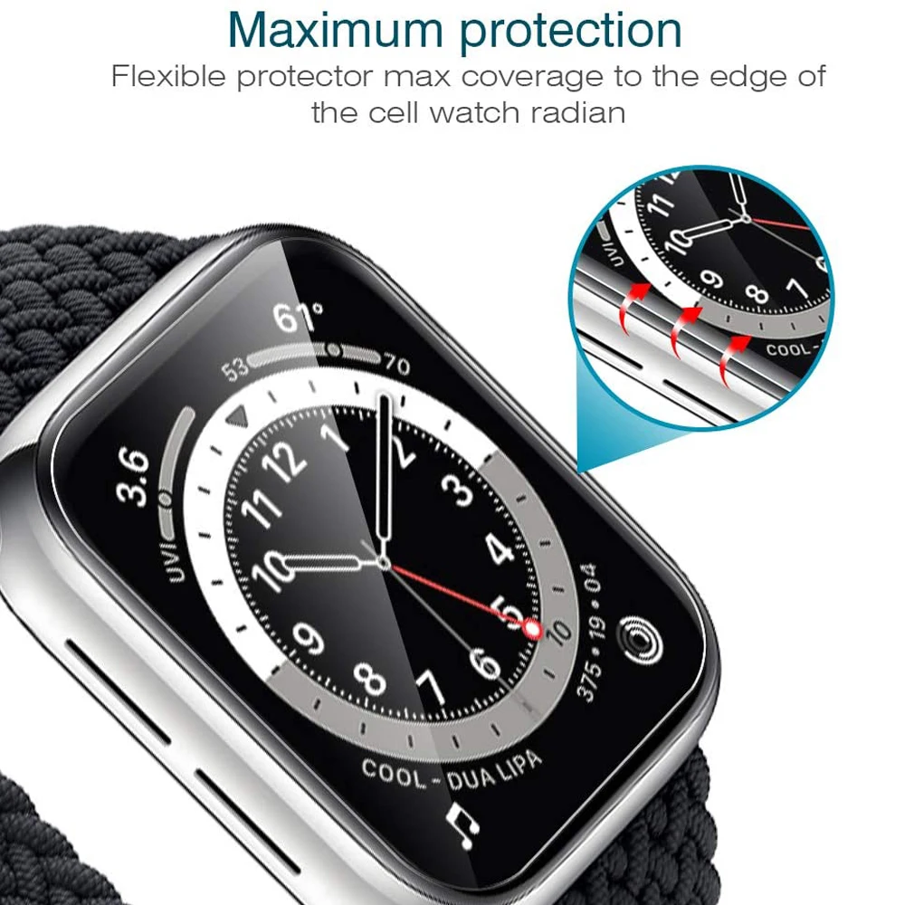 

For Apple Watch 44mm 40mm SE 6 5 4 Film Screen Protector Anti-Scratch Ultra-Thin HD Clear Max Coverage Soft TPU Film For Iwatch