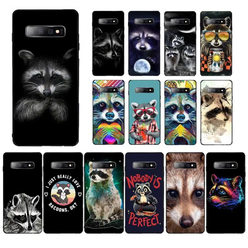 

YNDFCNB Animal Raccoon Art Phone Case for Samsung S10 21 20 9 8 plus lite S20 UlTRA 7edge