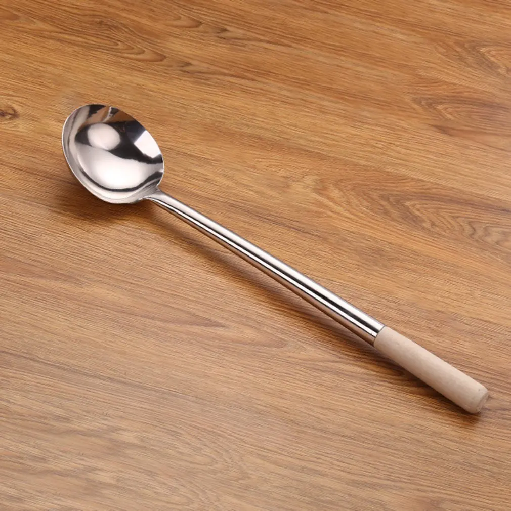 

Лопатка из нержавеющей стали с деревянной ручкой, широкие лопатки для жареной рыбы, лопатка для стеков, рыболовный Тернер, скошенная кухонн...