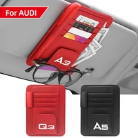 car multifunction sun visor organizer pouch bag for audi a3 a4 a5 a6 a7 q3 q5 q7 card glasses storage holder car accessories