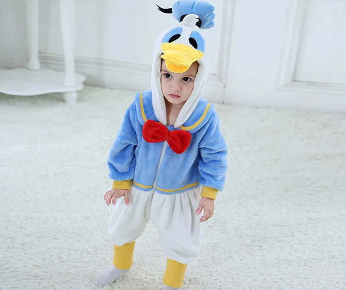 Одежда для маленьких девочек зимние комбинезоны с синим утиным пухом комбинезон