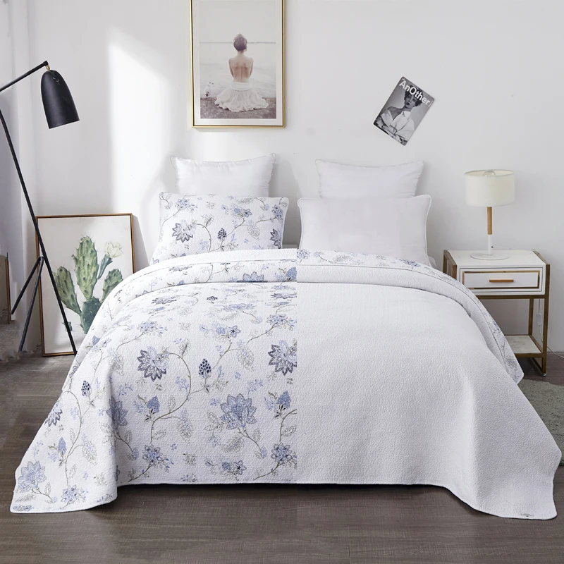 Роскошное многоцелевое покрывало из чистого хлопка с вышивкой на кровать для