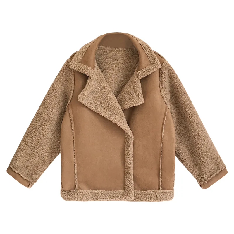 Women Autumn Winter Lamb Wool Sheepskin Coat Fur One-piece Thickened Jacket Women Warm Coat Oversized S-4XL