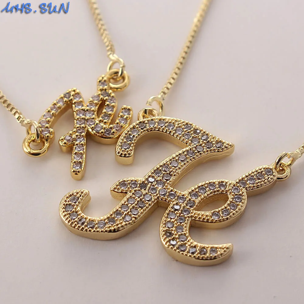 MHS.SUN Высокое качество Fe дизайн AAA циркон кулон ожерелье золотой цвет Женская