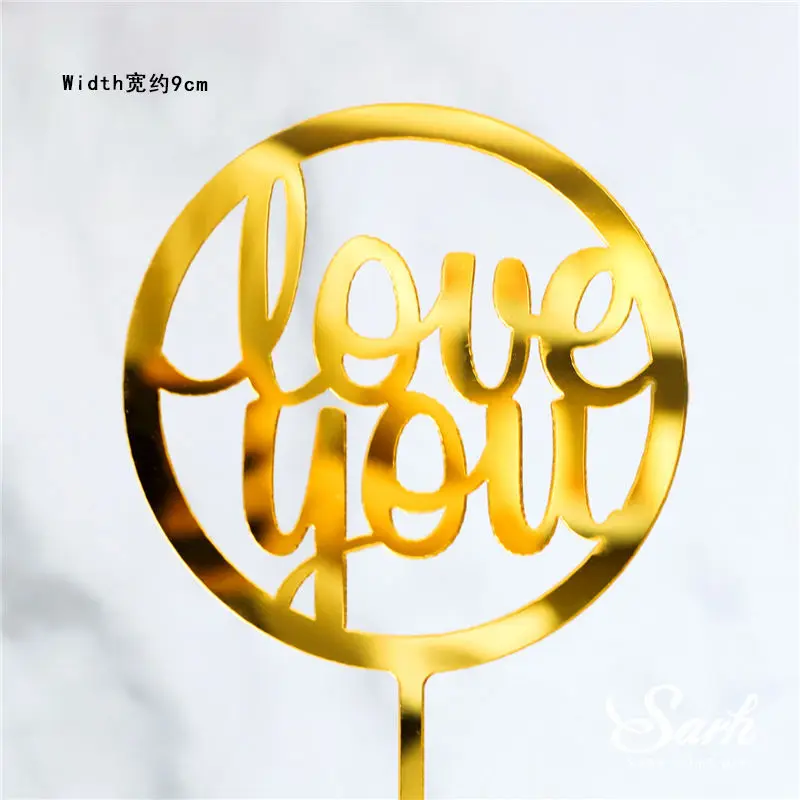 2pc love you Костюм с ромбовидным галстуком, акриловый свадебный торт для малышей, топперы для жениха и невесты, супружеская пара, украшение, любовь, приспособление для выпечки - Цвет: 2pc love you