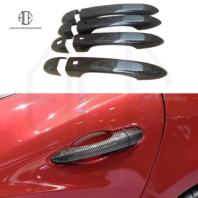 Чехол из натурального углеродного волокна для ручки двери автомобиля Maserati