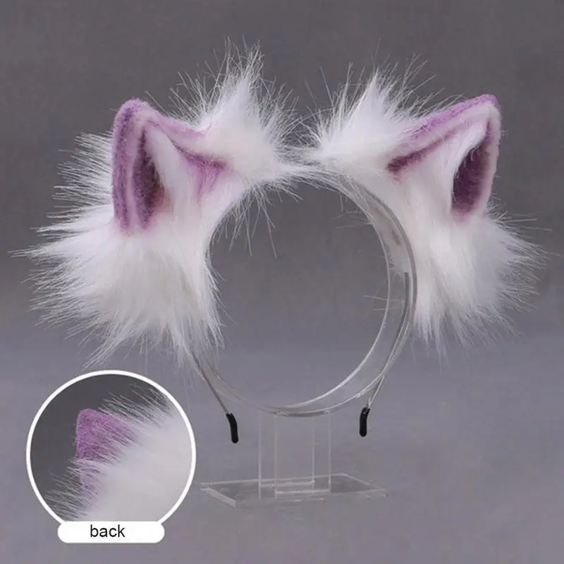 

Cute Foldable Plush Fox & Wolf & Cat Ear Hair Hoop Soft Lolita Girl Simulation Kc Bandana Cosplay Accessories Props