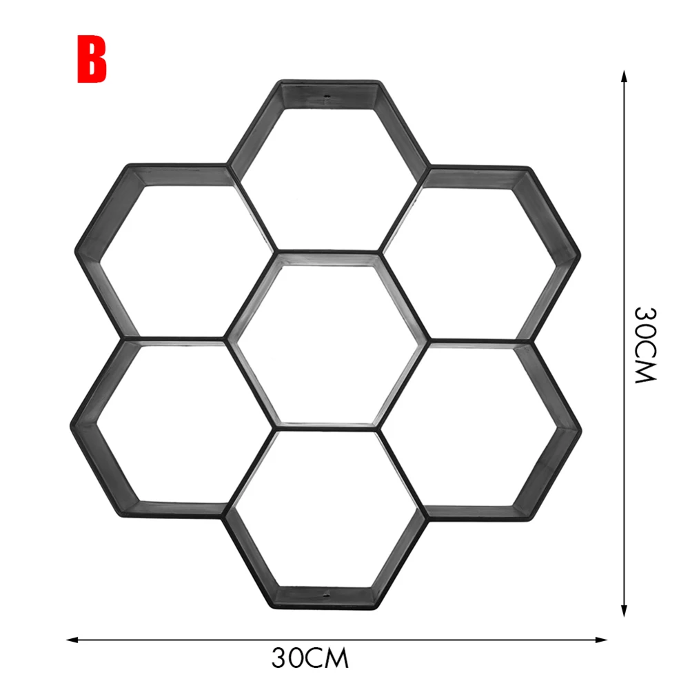 

Garden DIY Plastic Path Maker Pavement Model Concrete Stepping Stone Cement Mould Brick RE