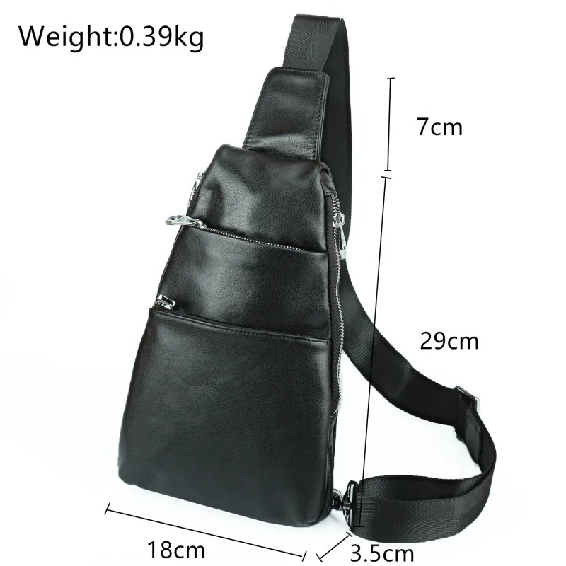 Multi-function Small Sling Genuine Leather Chest Bag Legs Shoulder Bag For Man New Fashion Casual Crossbody Men Messenger Bags