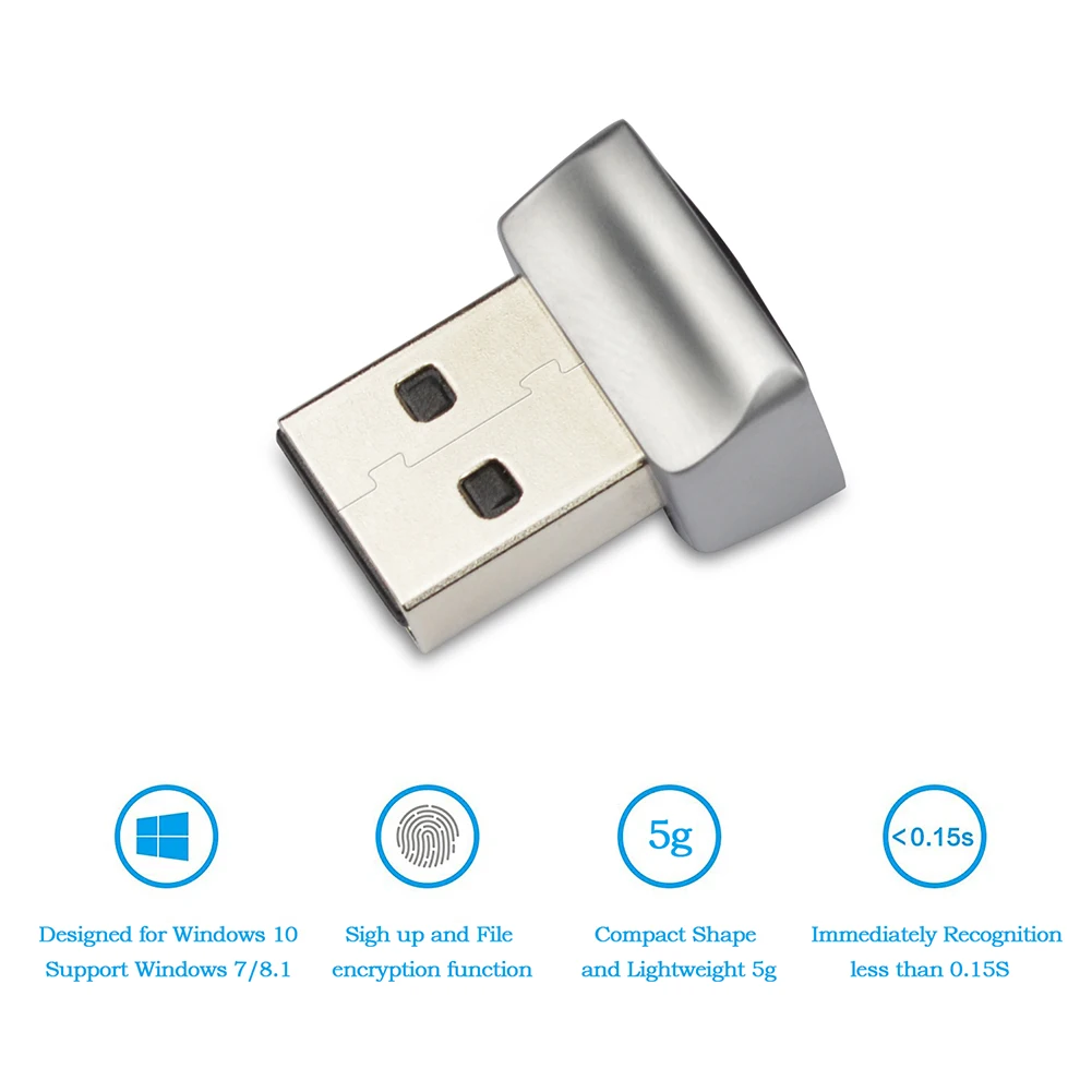 USB-модуль для считывания отпечатков пальцев Windows 10 Hello совместим с биометрическим