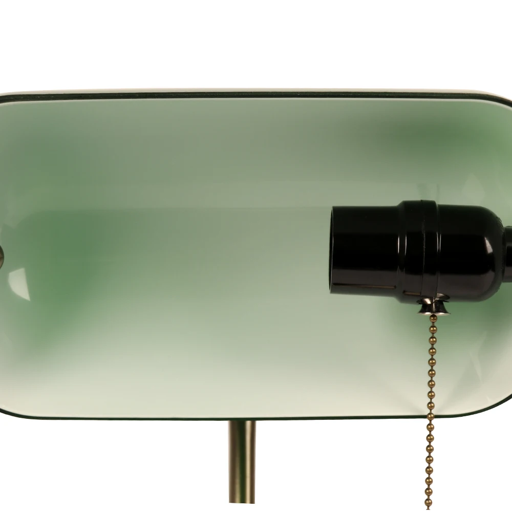 

European classic retro minimalist banker desk lamp E27 with switch green glass lamp shade desk lamp bedroom study home reading d