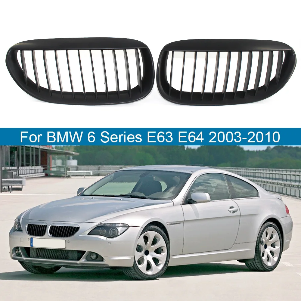 

Matte Black Car Front Hood Kidney Grilles Replacement Grill For BMW 6 Series E63 E64 M6 2Door 2003-2010 51137008915 51137008916