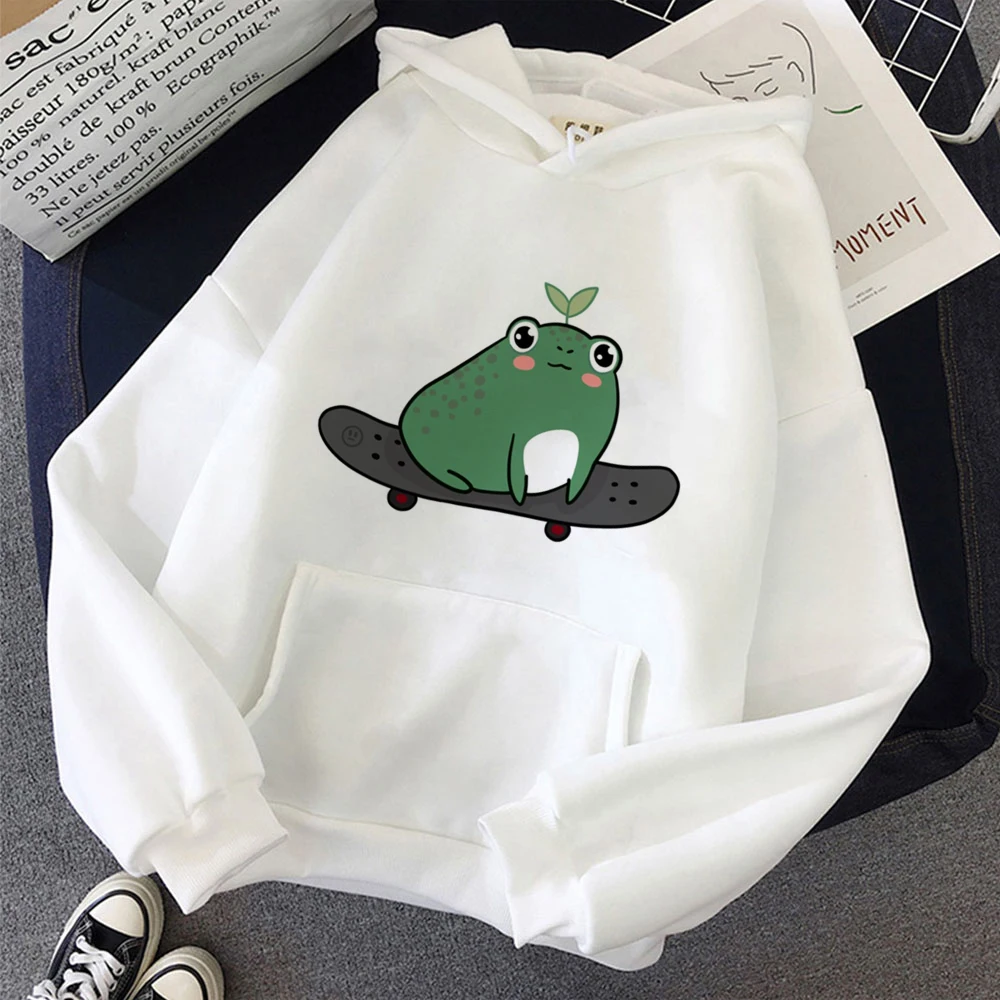 2021 Autumn Skateboard Frog Print Oversized Sweatshirt Men And Women's Hoodies Harajuku Warm Pullover Womens Korean Style Hoodie