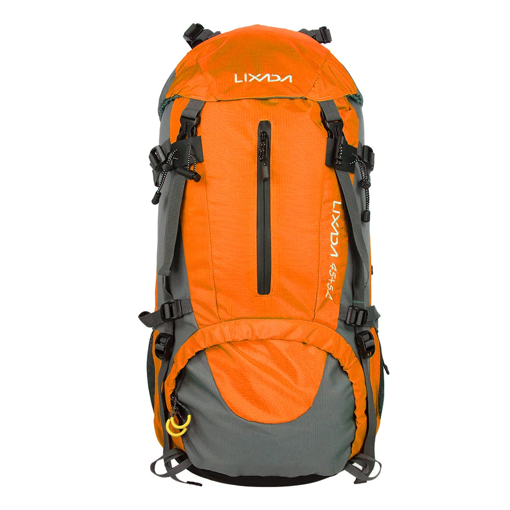 Lixada 50L большие водонепроницаемые дорожные сумки нейлоновый рюкзак Открытый спортивный рюкзак с дождевиком Кемпинг Альпинизм Треккинг ранец - Цвет: Orange