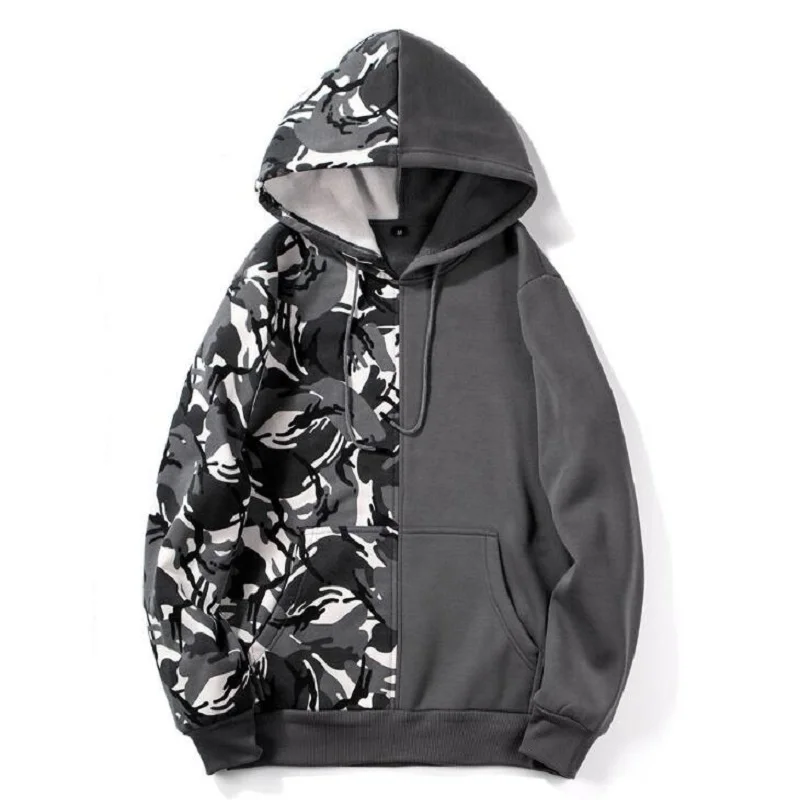 Худи мужское камуфляжное флисовое свитшот с длинным рукавом худи в стиле хип-хоп