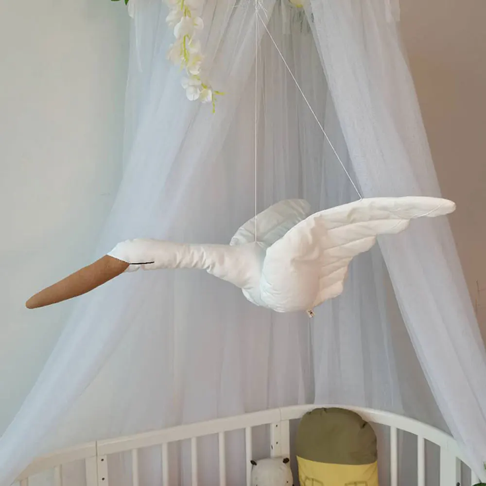 

Креативная настенная плюшевая кукла лебедь, мягкая ткань, семейная спальня, декор для детской комнаты, подвесные украшения, Детская Успокаи...