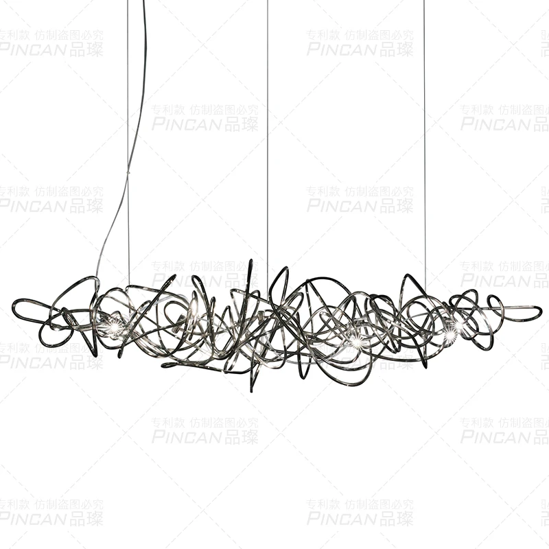 저렴한 디자이너 LED 레스토랑 샹들리에 포스트 모던 바 램프 럭셔리 라이트 럭셔리 쇼룸 블랙/골드/실버 장식 샹들리에