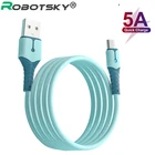 Кабель USB Type-C Micro USB, 5 А, из жидкого силикона, для Samsung S20, Huawei, Xiaomi, с поддержкой быстрой зарядки и передачи данных, 0,25 м, 1 м, 1,5 м