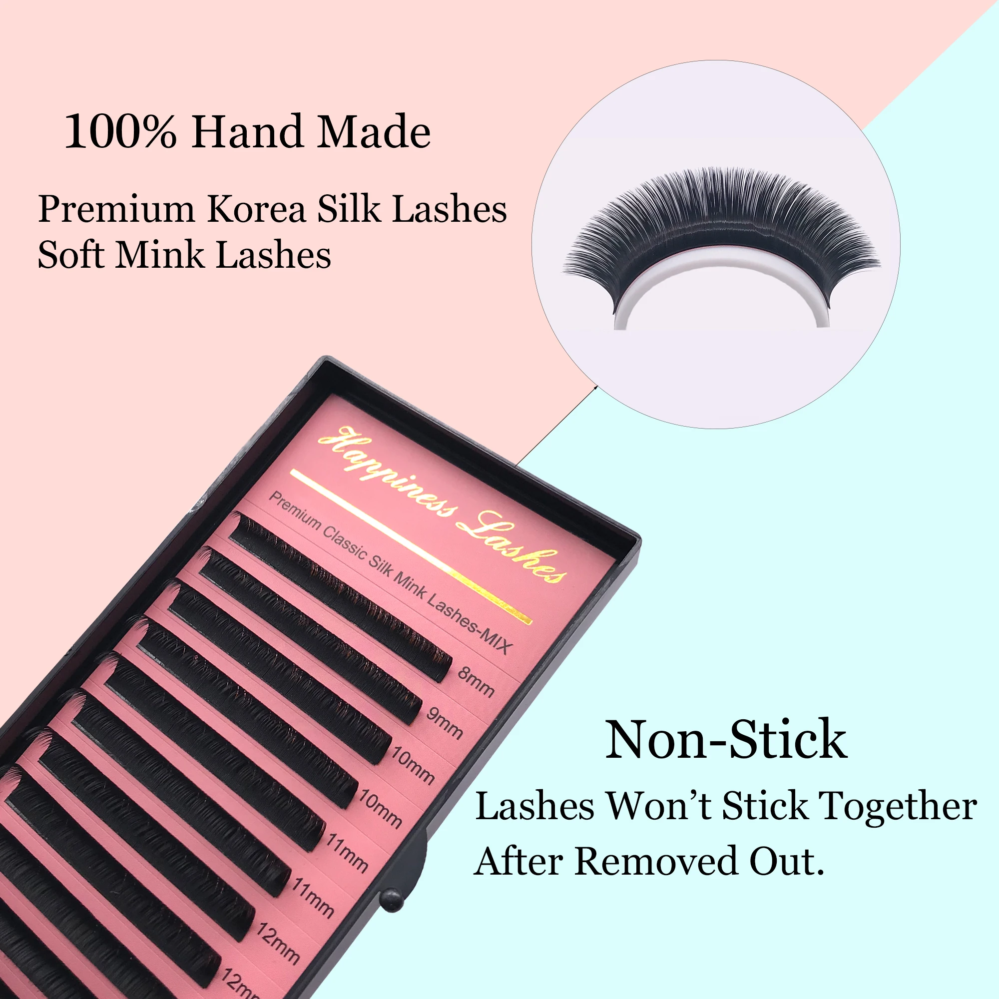 7-15 мм индивидуальное наращивание ресниц B/C/D + естественное классическое ручной