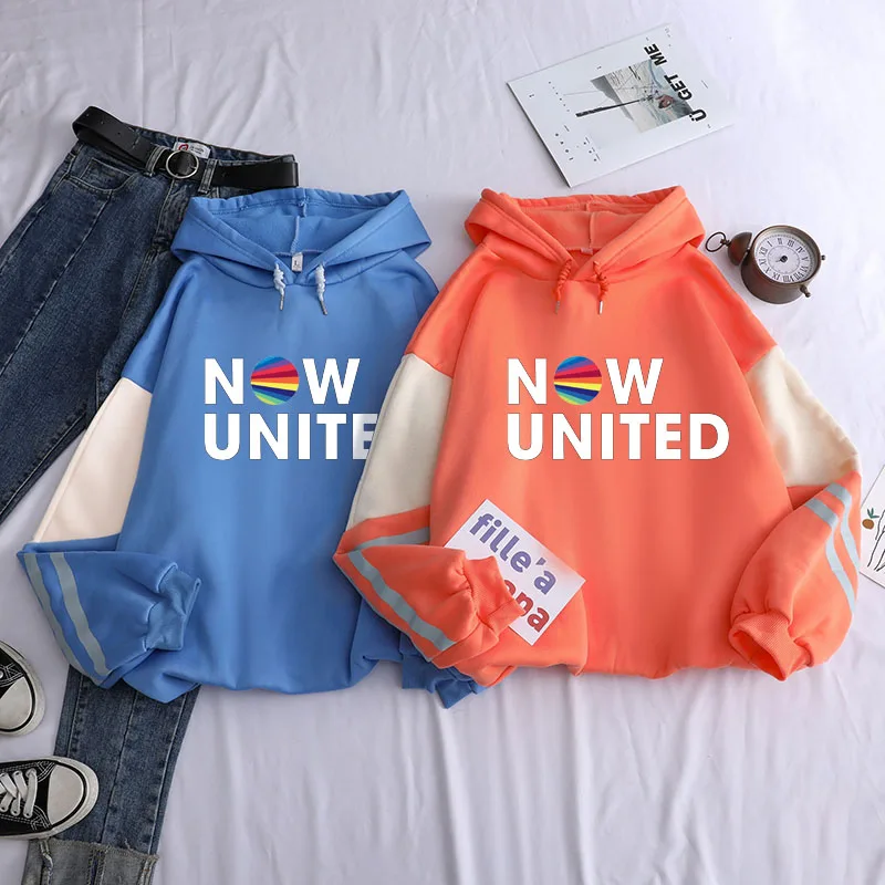 

Blusa Feminino Now United Music - Moletom Casaco now united Loose Women Hoodies Hot Harajuku Contrast Color Sweatshirt Female