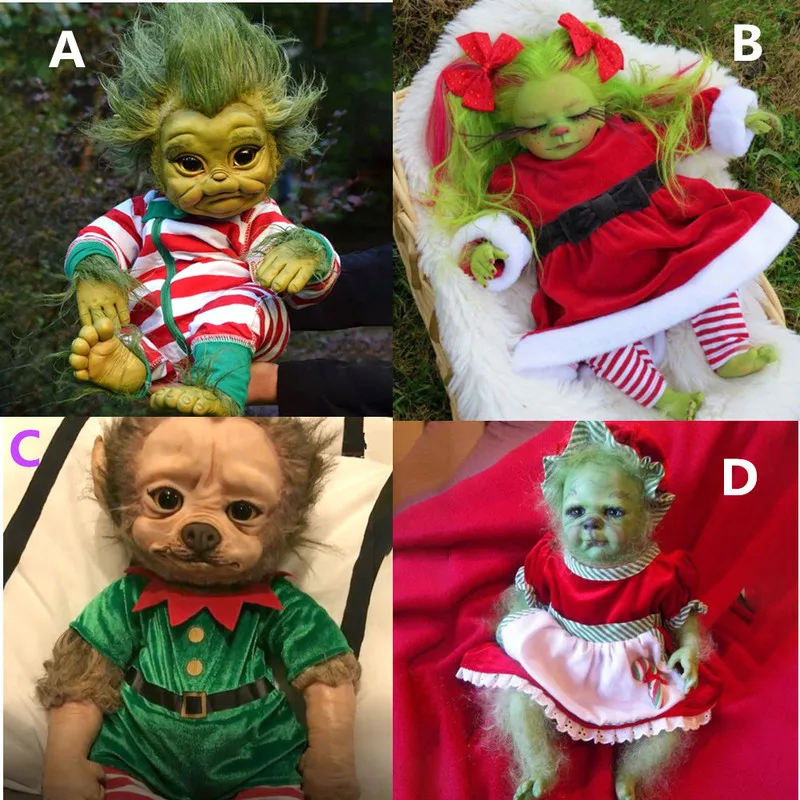 Игрушка новорожденный младенец Grinch Реалистичная мультяшная кукла