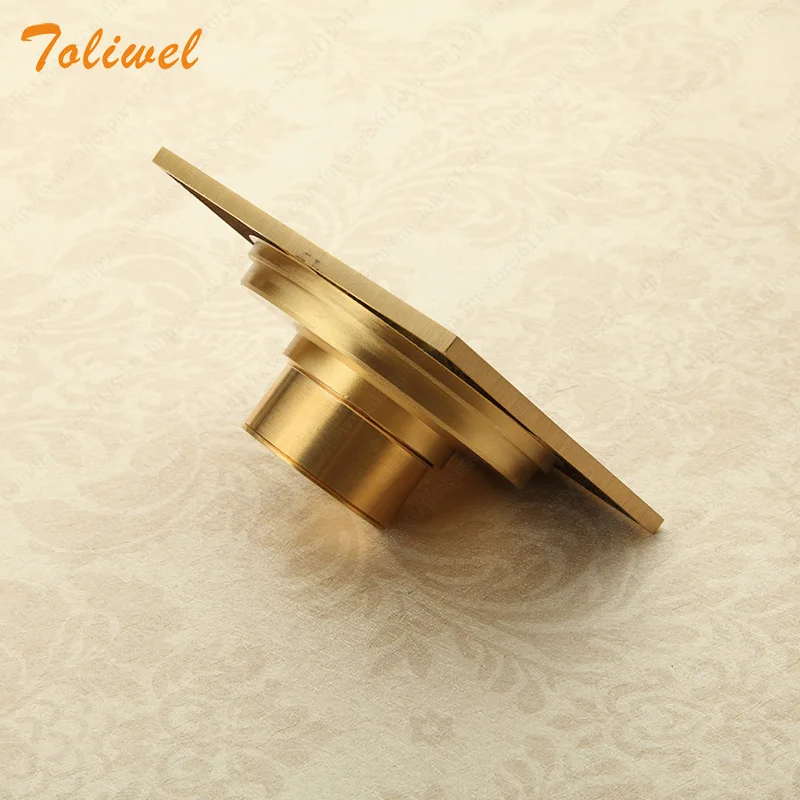 Полированная Ванная комната из латуни квадратный водосток для душа напольная