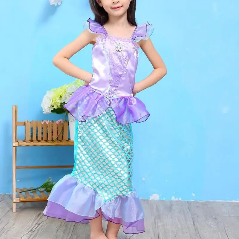 

Girls Fancy Dress Kids Stage Performance Cosplay Baby Bling Party Princess Maxi Trumpet Hot Tail Pageant Costume Girl Dress Z3A9