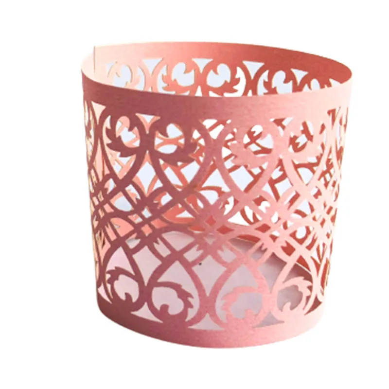 50 шт. любящее сердце и цветок Лазерная резка кольцо для бумажных салфеток Пряжка