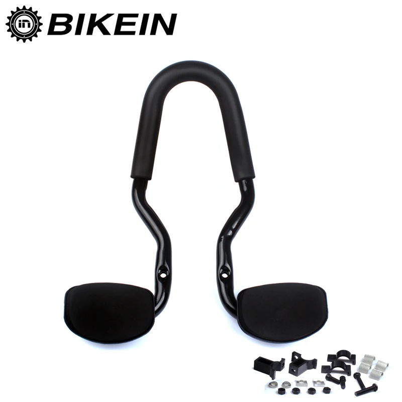 BIKEIN-велосипедный Триатлон для горной дороги, Триатлон для пробного времени, руль для путешествий, аэробар, алюминиевый велосипедный MTB Аэро-бар, 22,2 мм, черный, 595 г