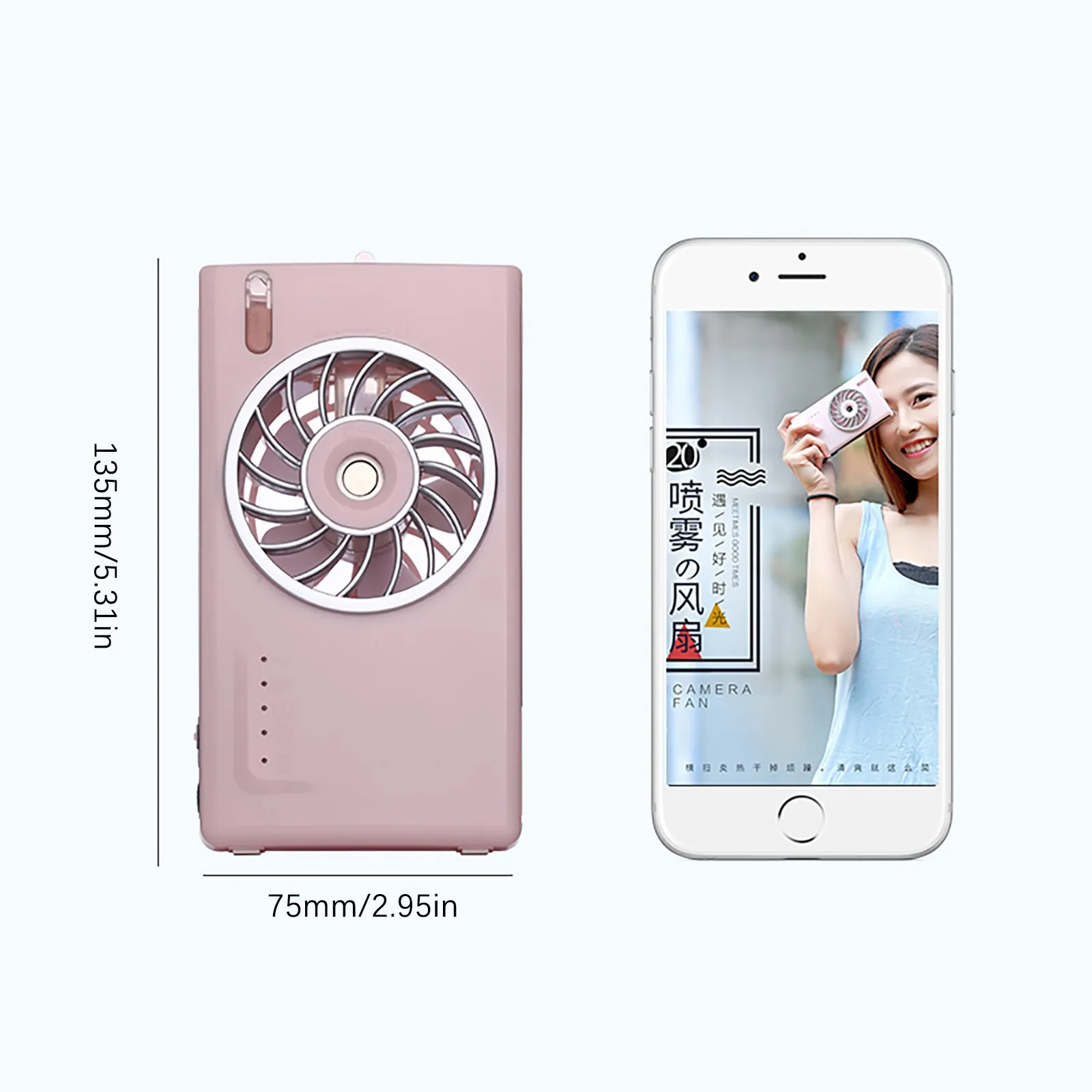 

Hanging Neck Air Cooling Hand-held Cooling Portable Pocket Fan Mini Palm Air Conditioning Fan with Brushless Motor
