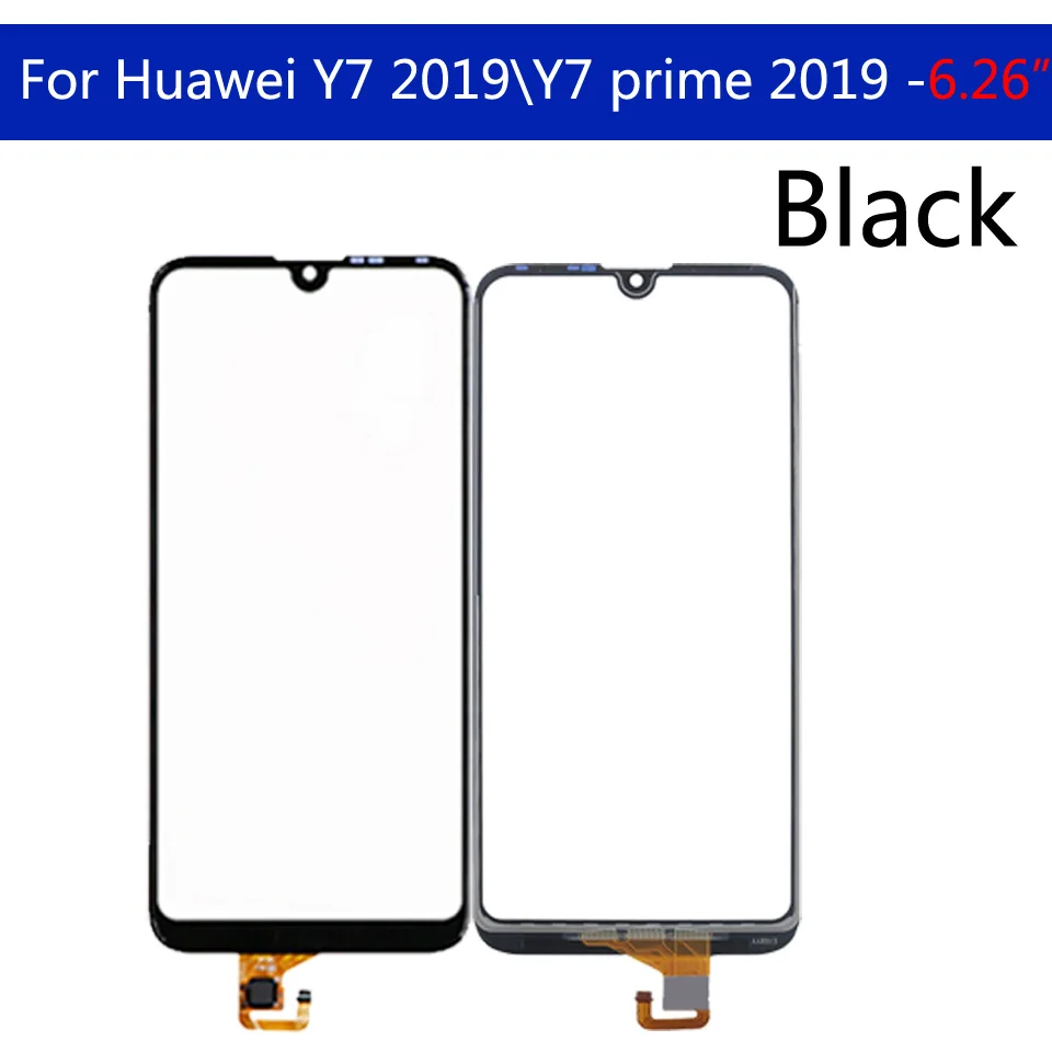 

10Pcs\lot 6.26" For Huawei Y7 2019 Touch Screen Digitizer Sensor Front Glass Panel For Y7 Prime 2019 DUB-LX1 DUB-LX3 Touchscreen