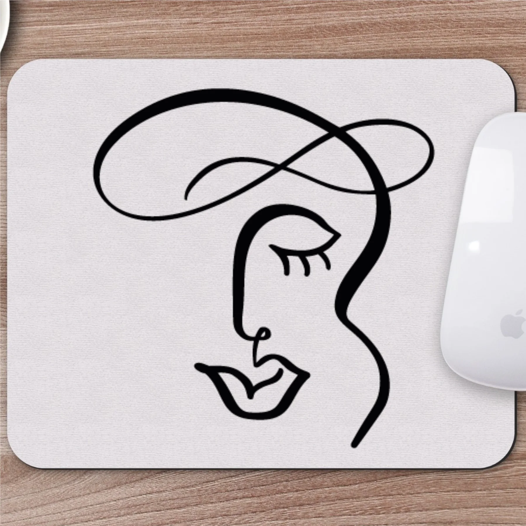 

Charcoal Drawing Abstract Face Design Mousepad -8