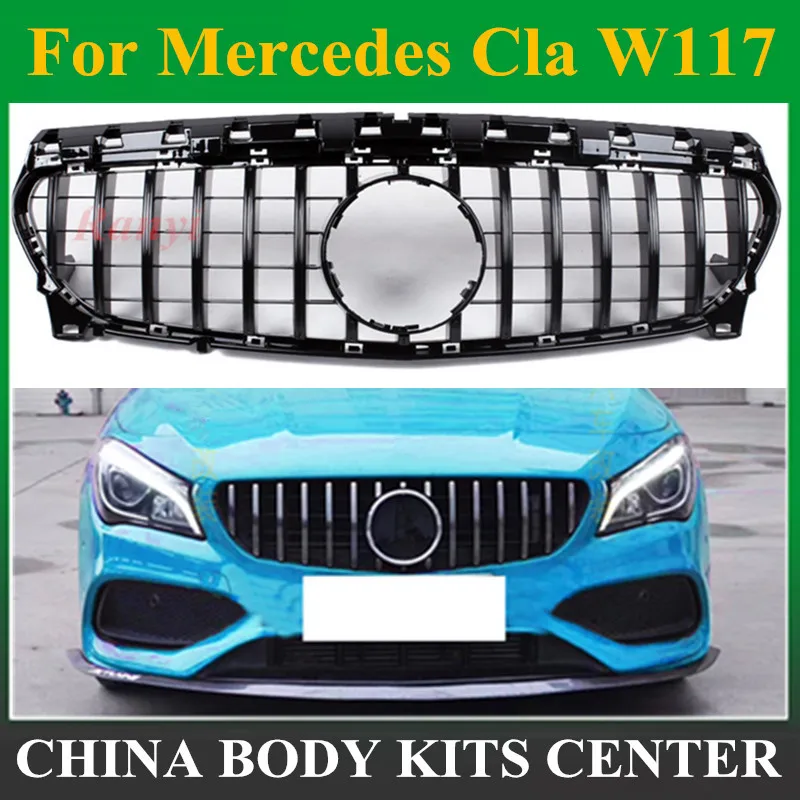 CLA W117 GT R стиль решетка для Mercedes передний гриль класс Benz C117 CLA200 220 CLA260 300 AMG 2013