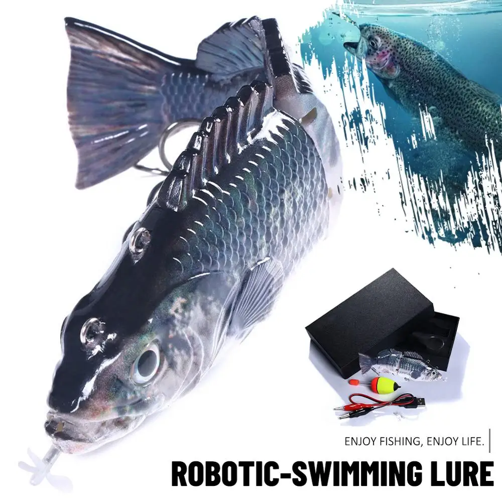 

Robotic Swimming Lures Fishing Auto Electric Lure Bait Wobblers For 4-Segement Swimbait USB Rechargeable Flashing LED light