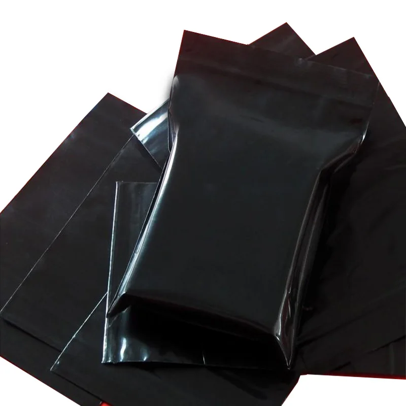 Черный Непрозрачный Маскировка Zip Lock Ручка Пластиковая Упаковка Мешок