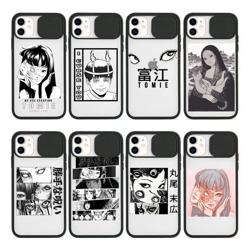 

junji ito Phone Case For iPhone 12 11 8 7 se 2020 mini pro X XS XR MAX Plus Transparent Camera Protection Cover