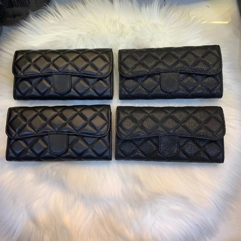 

Luxury women Wallet designer famous brand and lambskin leather Wallet 2021 new caviar Long Wallet hight quality free ship