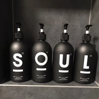 500ml soap dispenser bathroom black glass empty refill sub bottle chic home hotel shower gel hand washing shampoo bottles