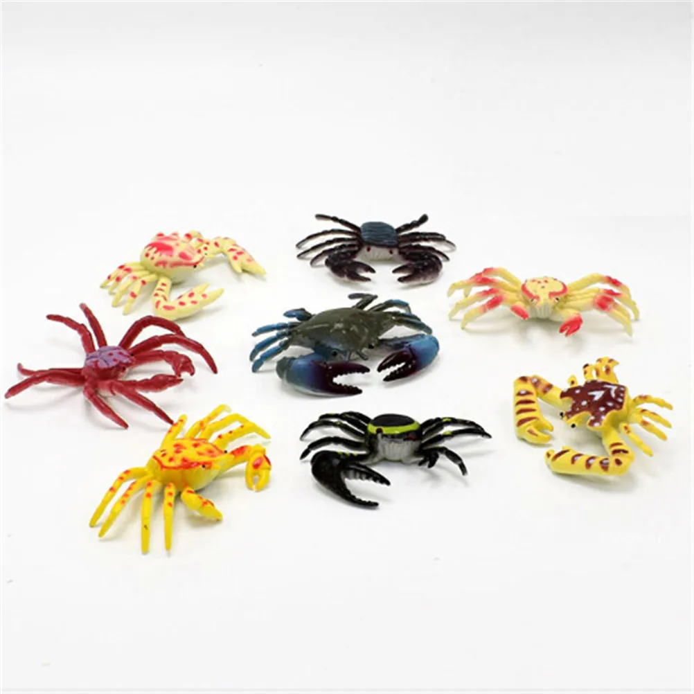 8 шт. кавайная имитация животных статуя морская черепаха краб модель фигурка