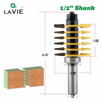 lavie 1pc 12mm 12 shank brand new 2 teeth adjustable finger joint router bit tenon cutter industrial grade for wood tool 03038